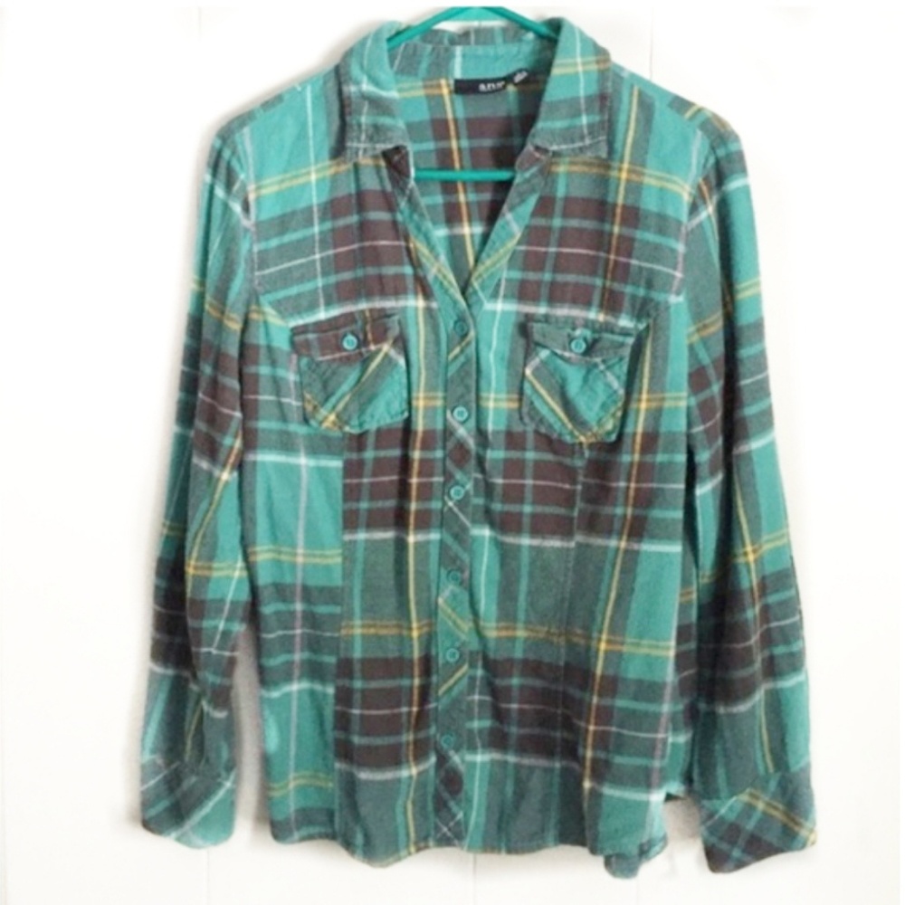💥SALE💥 a.n.a | Turquoise Long Sleeve Button Up